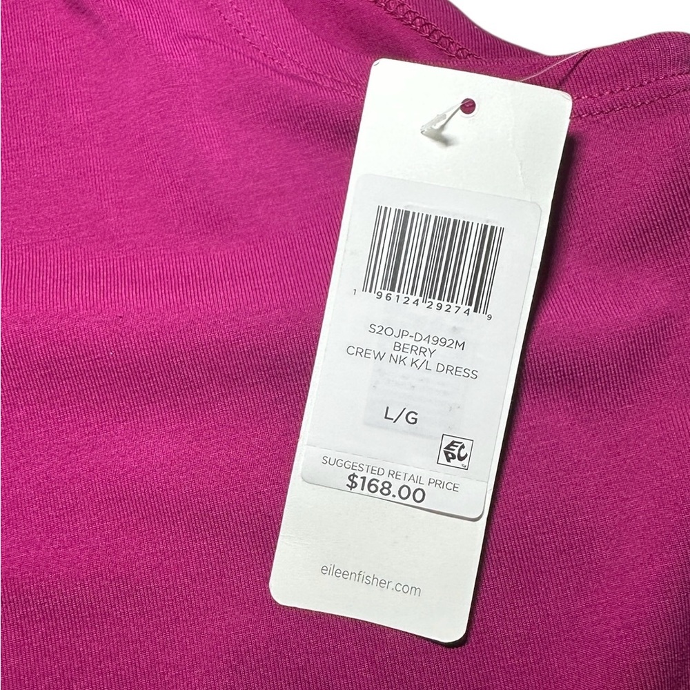 Eileen Fisher - Sleeveless Organic Cotton Dress in Berry - Picture 2 of 8